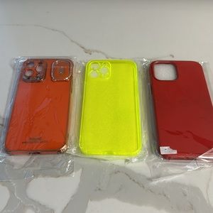 Set of 3 iPhone 12 Pro Max cases brand new neon bright protective cases